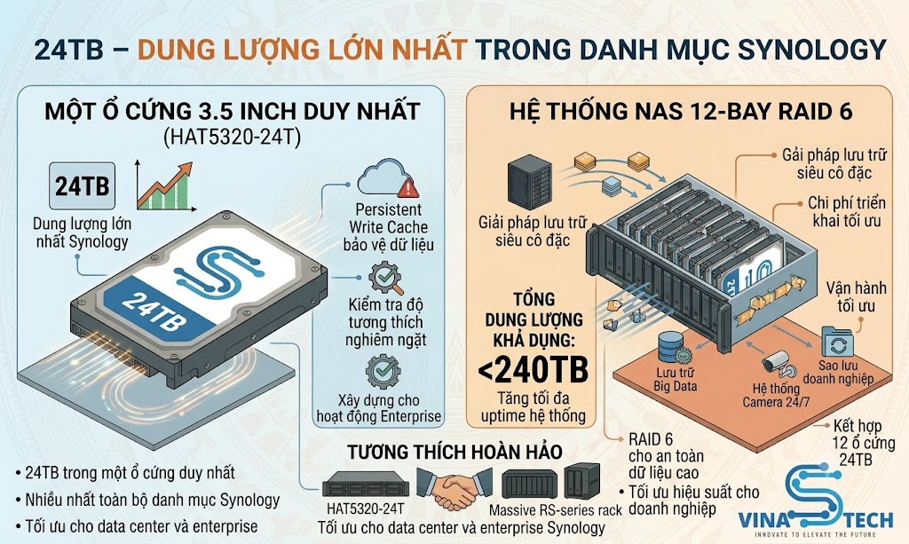 Ổ cứng Synology 24TB HAT5320 cho hệ thống NAS dung lượng lớn