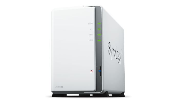 heading Thiết bị lưu trữ mạng NAS Synology DS223j 2 khay ổ đĩa, thiết kế nhỏ gọn màu trắng, phù hợp cho gia đình và văn phòng nhỏ