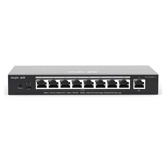 Thiết bị chuyển mạch Ruijie Reyee RG-ES209GC-P được hãng Ruijie Networks nghiên cứu và tối ưu chuyên sâu cho các dự án camera an ninh độ nét cao